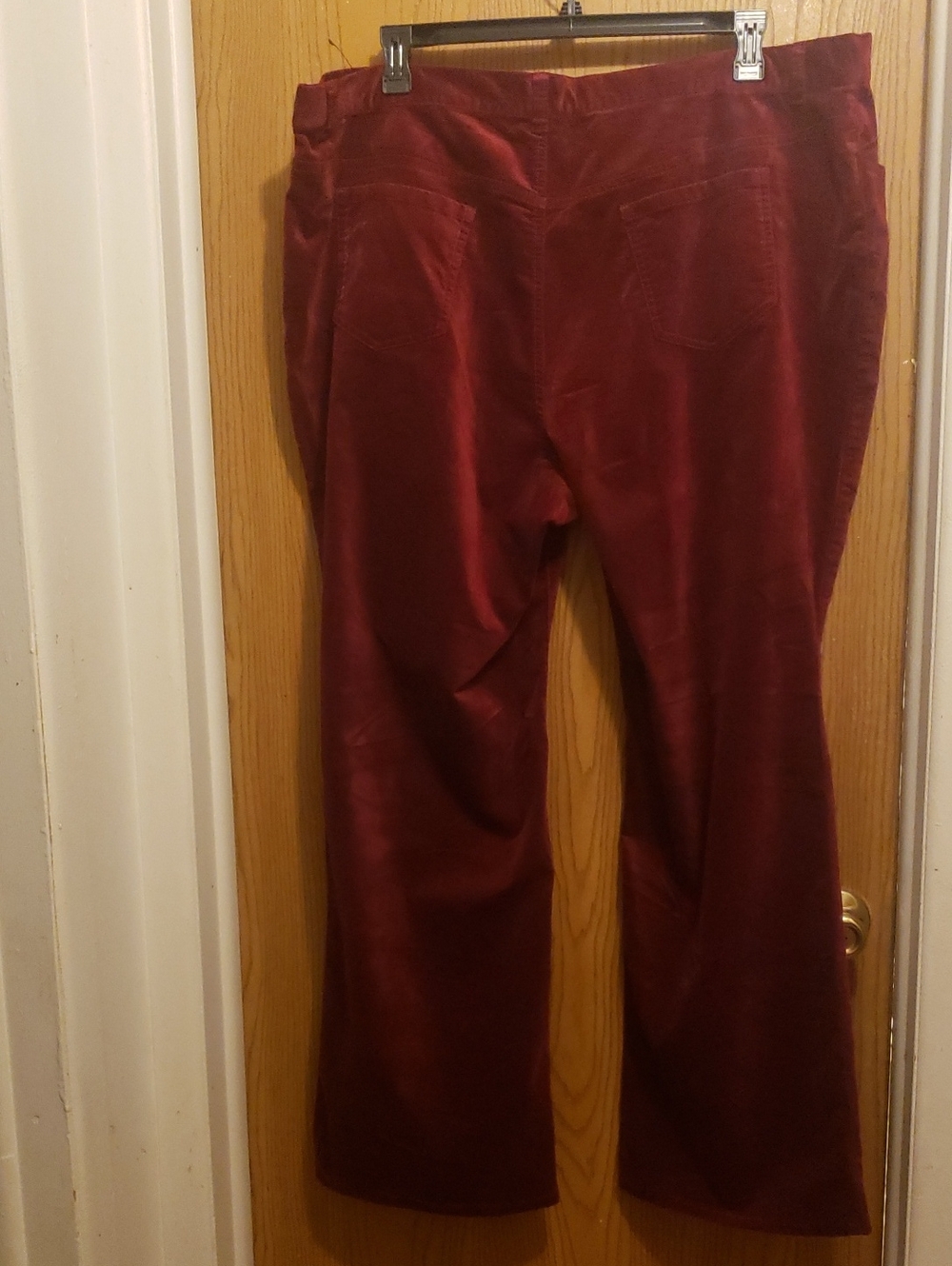 Talbots Women's Burgundy Heritage Velour Boot Pants - Picture 3 of 3
